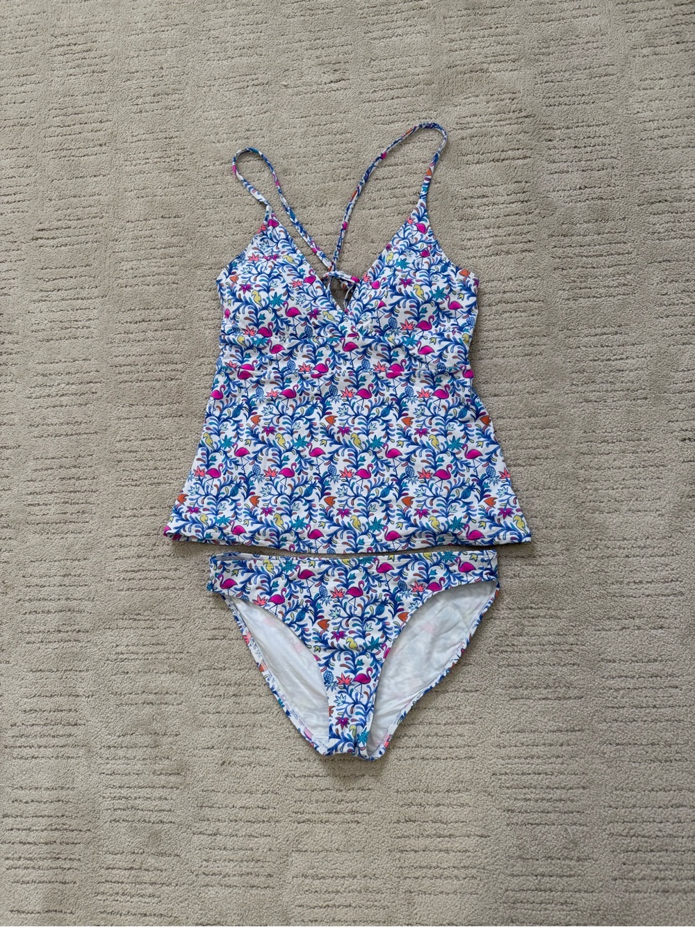 Vineyard Vines Blue White Floral Tankini Set